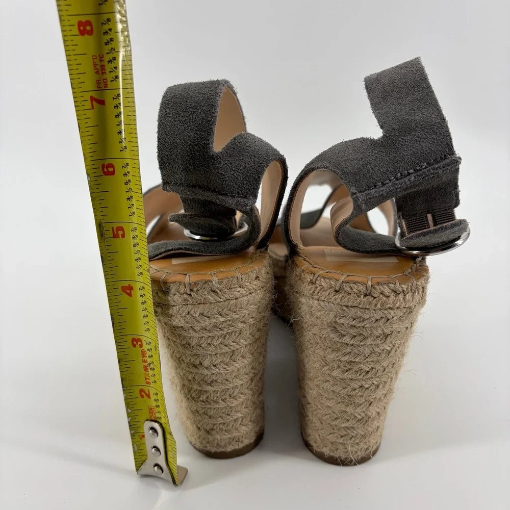 Dolce Vita Carsie Espadrille Platform Wedge Sandals Women's Size 8 Gray